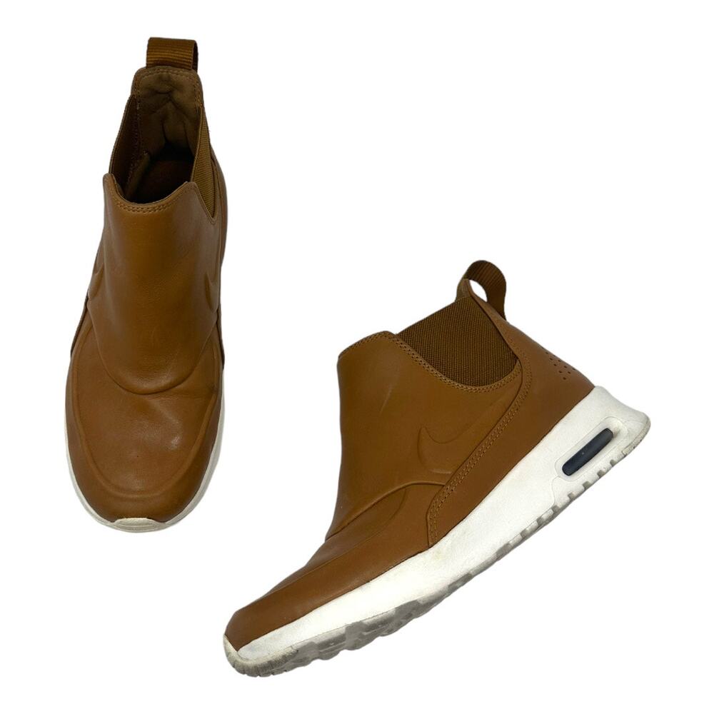 Nike Air Max Thea Mid Leather Tan Slip-On Sneakers Size 6.5